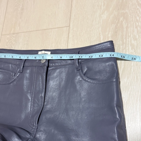 Wilfred Dark Gray Leather Straight Pants - Picture 6 of 9